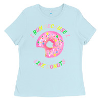 Baby Blue i run because i like donuts Ladies Tee - StudioElite