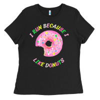 Black i run because i like donuts Ladies Tee - StudioElite