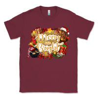 Burgundy merry and bright Classic Tee - CowGirlArtShop