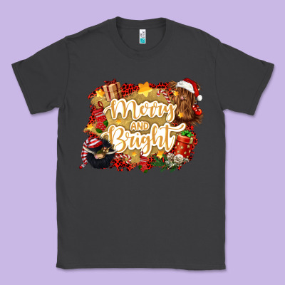 Merry And Bright Classic Tee Designed By Cowgirlartshop