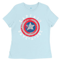 Baby Blue Captain Save-A-Hoe Vintage Funny Retro Ladies Tee - StudioElite
