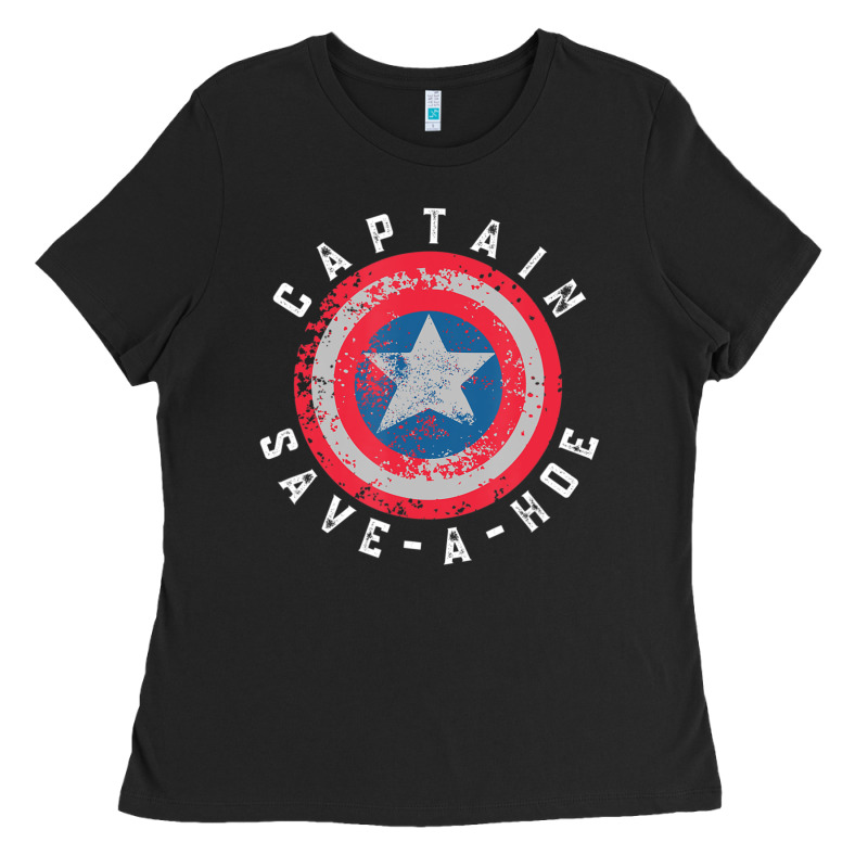 Captain Save-a-hoe Vintage Funny Retro Ladies Tee by StudioElite | Teevron