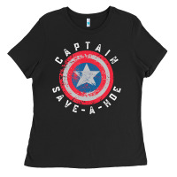 Black Captain Save-A-Hoe Vintage Funny Retro Ladies Tee - StudioElite