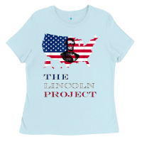 Baby Blue the lincoln project save usa abraham lincoln american flag t shirt Ladies Tee - StudioElite