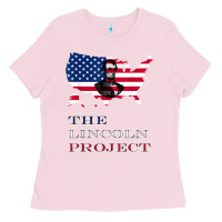 Bubblegum Pink the lincoln project save usa abraham lincoln american flag t shirt Ladies Tee - StudioElite