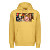Antique Gold Farm animals with aztec Premium Hoodie - RanaPortraitStore