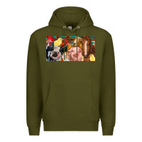 Army Green Farm animals with aztec Premium Hoodie - RanaPortraitStore