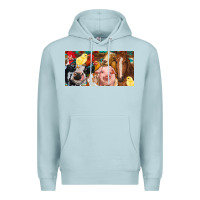 Blue Mist Farm animals with aztec Premium Hoodie - RanaPortraitStore