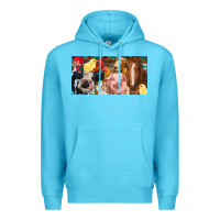 Ocean Blue Farm animals with aztec Premium Hoodie - RanaPortraitStore