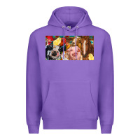 Purple Farm animals with aztec Premium Hoodie - RanaPortraitStore