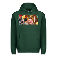 Sports Green Farm animals with aztec Premium Hoodie - RanaPortraitStore