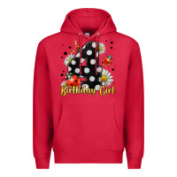 Cardinal ladybug birthday girl age 4 Premium Hoodie - LillyAllenDesigns