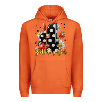Carrot ladybug birthday girl age 4 Premium Hoodie - LillyAllenDesigns