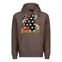 Coffee ladybug birthday girl age 4 Premium Hoodie - LillyAllenDesigns