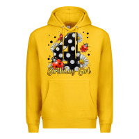 Lemon ladybug birthday girl age 4 Premium Hoodie - LillyAllenDesigns