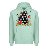 Seafoam ladybug birthday girl age 4 Premium Hoodie - LillyAllenDesigns