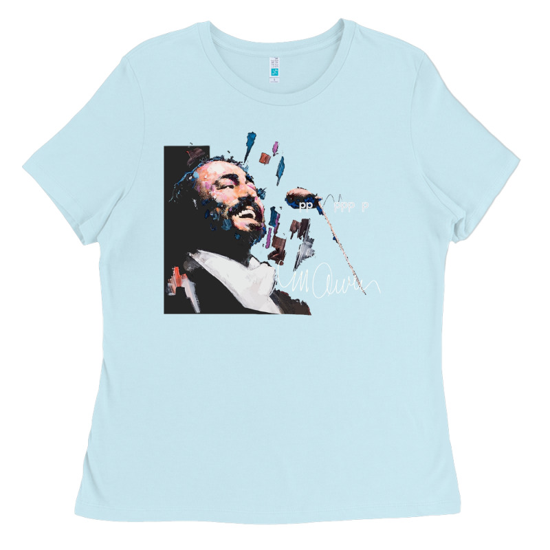 Original Portrait Of Luciano Pavarotti Ladies Tee by StudioElite | Teevron
