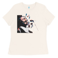 Bone Original Portrait of Luciano Pavarotti Ladies Tee - StudioElite