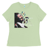 Matcha Original Portrait of Luciano Pavarotti Ladies Tee - StudioElite