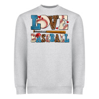 Heather Grey love baseball Heavyweight Sweatshirt - AdoDesignShop