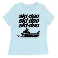 Baby Blue vintage ski doo Ladies Tee - StudioElite