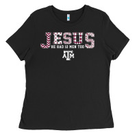 Black Texas A&m Aggies Jesus - Had 12 Men - Patterned Ladies Tee - PixelFlow