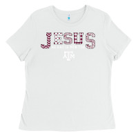 White Texas A&m Aggies Jesus - Had 12 Men - Patterned Ladies Tee - PixelFlow