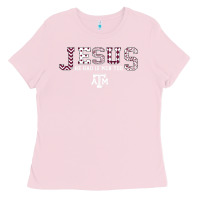 Bubblegum Pink Texas A&m Aggies Jesus - Had 12 Men - Patterned Ladies Tee - PixelFlow