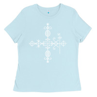 Baby Blue haitian veve  voodoo symbol t shirt Ladies Tee - PixelFlow