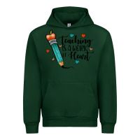 Forest Green teaching i̇s a work of heart Urban Hoodie - JahusDesignShop