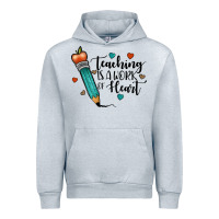 Heather Grey teaching i̇s a work of heart Urban Hoodie - JahusDesignShop