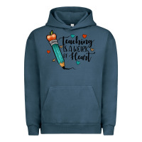 Pigment Midnight Navy teaching i̇s a work of heart Urban Hoodie - JahusDesignShop