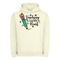 Pigment Pistachio teaching i̇s a work of heart Urban Hoodie - JahusDesignShop