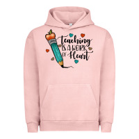 Pigment Salmon teaching i̇s a work of heart Urban Hoodie - JahusDesignShop