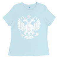 Baby Blue russian double headed eagle for a russia fan gift t shirt Ladies Tee - PixelFlow