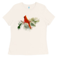 Bone wild red cardinal bird long sleeve Ladies Tee - PixelFlow