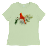 Matcha wild red cardinal bird long sleeve Ladies Tee - PixelFlow