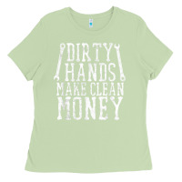 Matcha dirty hands make clean money t shirt wrench mechanic gift Ladies Tee - PixelFlow