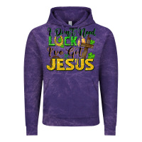 Cloud Purple i don't need luck i've got jesus Vintage Hoodie - FaDigitalArtStudio