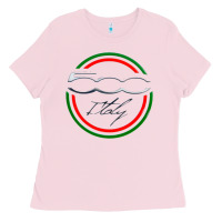 Bubblegum Pink fiat 500   italy Ladies Tee - PixelFlow