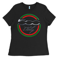 Black fiat 500   italy Ladies Tee - PixelFlow