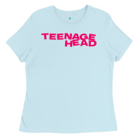 Baby Blue Teenage Head Print (Pink) Plain Ladies Tee - PixelFlow