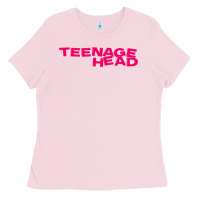 Bubblegum Pink Teenage Head Print (Pink) Plain Ladies Tee - PixelFlow