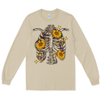 Mushroom mardi gras chest sunflowers skeleton Long Sleeve Tee - FaDigitalArtStudio