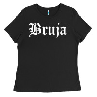Womens Bruja Old English Chola Witchy V Neck T Shirt Ladies Tee | Teevron