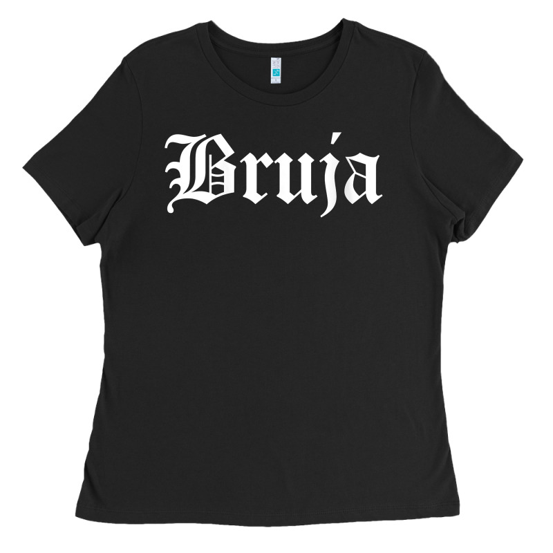 Womens Bruja Old English Chola Witchy V Neck T Shirt Ladies Tee by PixelFlow | Teevron