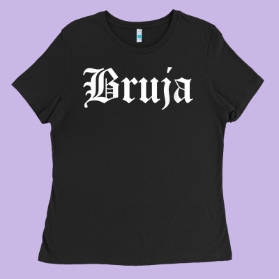 Womens Bruja Old English Chola Witchy V Neck T Shirt Ladies Tee Designed By Pixelflow