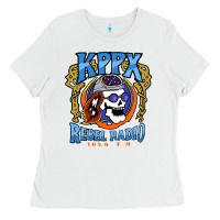 White Kppx Rebel Radio Ladies Tee - PixelFlow