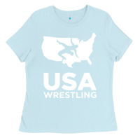 Baby Blue usa power united states Ladies Tee - PixelFlow