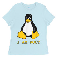 Baby Blue Linux Mascot Tux the Penguin I Am Root TShirt Men Women Kids Ladies Tee - PixelFlow